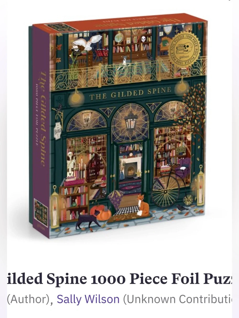 The Gilded Spine 1000-Piece Foil Puzzle - Green & Purple